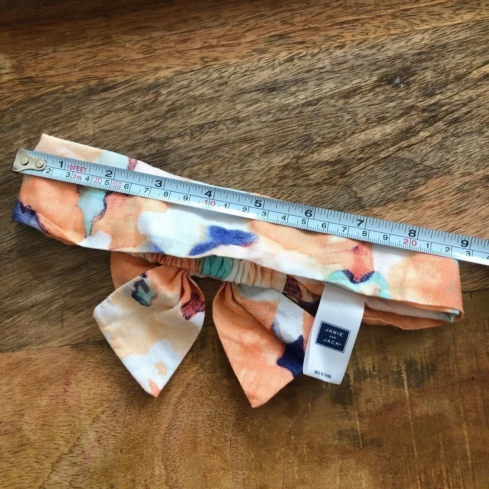 Janie & Jack Baby Girl Linen Floral Bow Headband